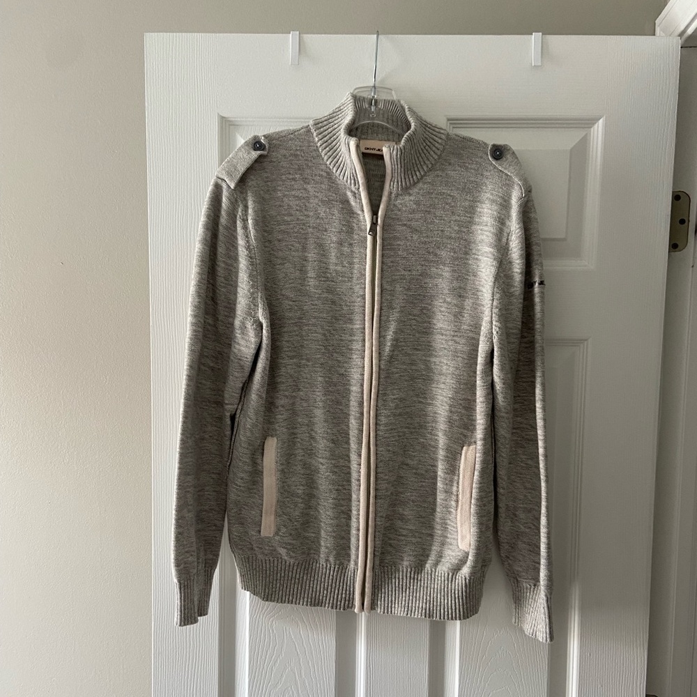 Men’s large DKNY zip up gray sweater